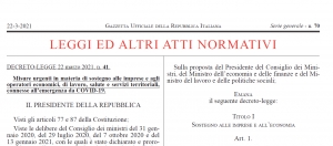 Decreto Sostegni: colmato un vulnus per filiere che erano state penalizzate